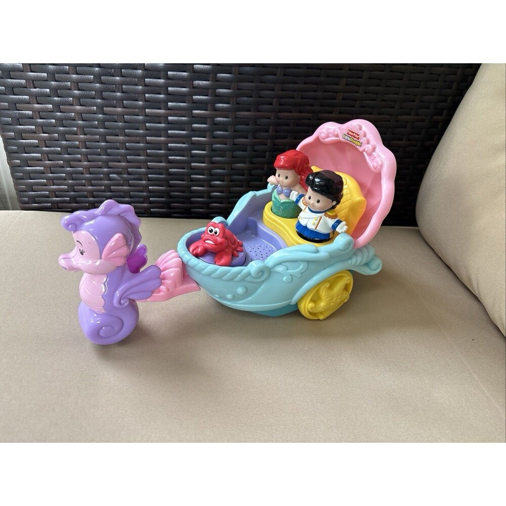Little People Little Mermaid Ariel Prince Eric Musical Seahorse Carriage 2012